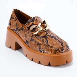 Brown snake mule sneaker